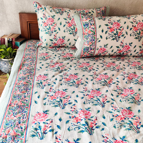 Rohila Pure Cotton Hand Block Printed Double Bedsheet