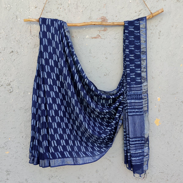 SUKOON - Linen Akola Indigo Saree