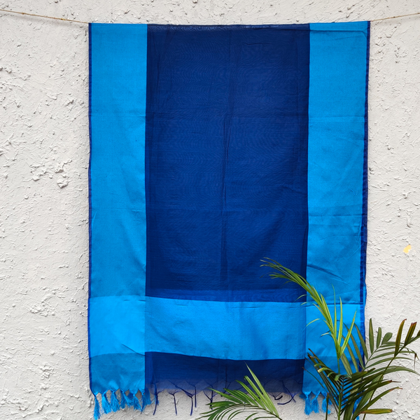 Sanskruti Cotton Silk Shades of Blue Dupatta