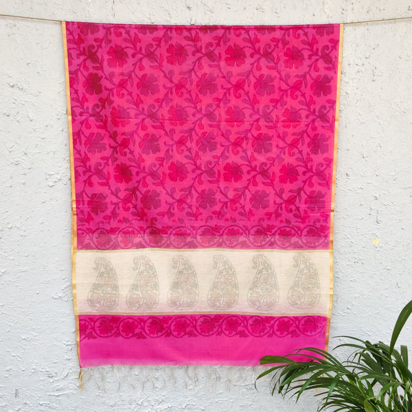 Sanskruti Pink And Cream Digital Print Dupatta