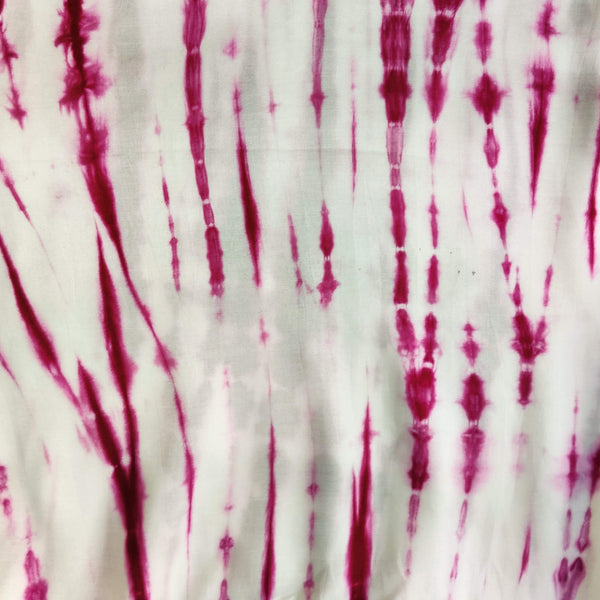 Satin Magenta Long Shibori Tie And Dye