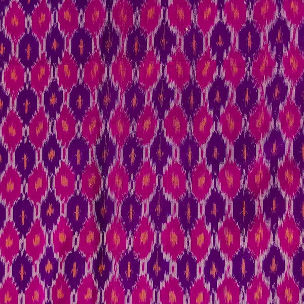 Silk Secco Pochampally Ikkat Purple Magenta Comb Weave Handwoven Fabric