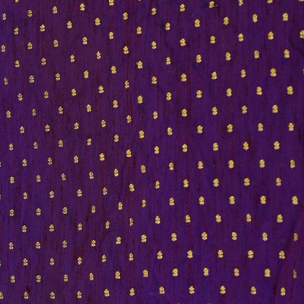 Slub Silk Cotton Purple With Tiny Embroidered Butti Fabric