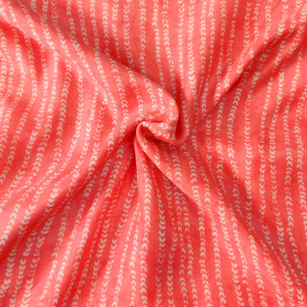 Soft And Flowy Muslin Pastel Lilac Pink With Tiny Arrow Head Stripes Fabric