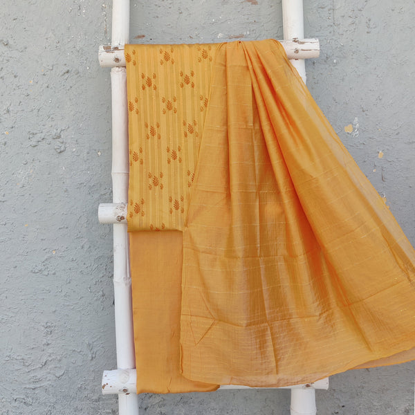 TARA - Mustard Viscose Blend Top With Rayon Blend Bottom With Sequence Dupatta