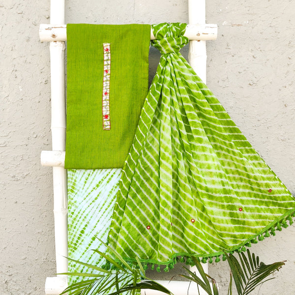 USMA - Pure Cotton Embroidered Neck Shibori Set