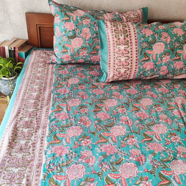 Urvita Pure Cotton Hand Block Printed Double Bedsheet